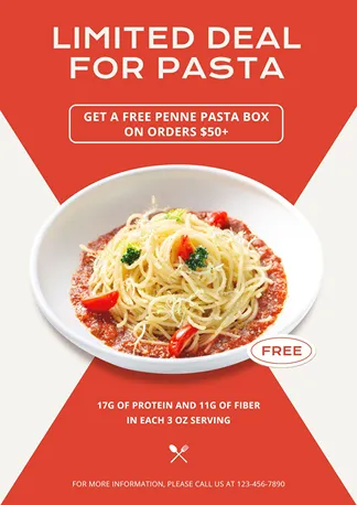 Pasta Box Groceries Food Supplies Promo Advertising Poster