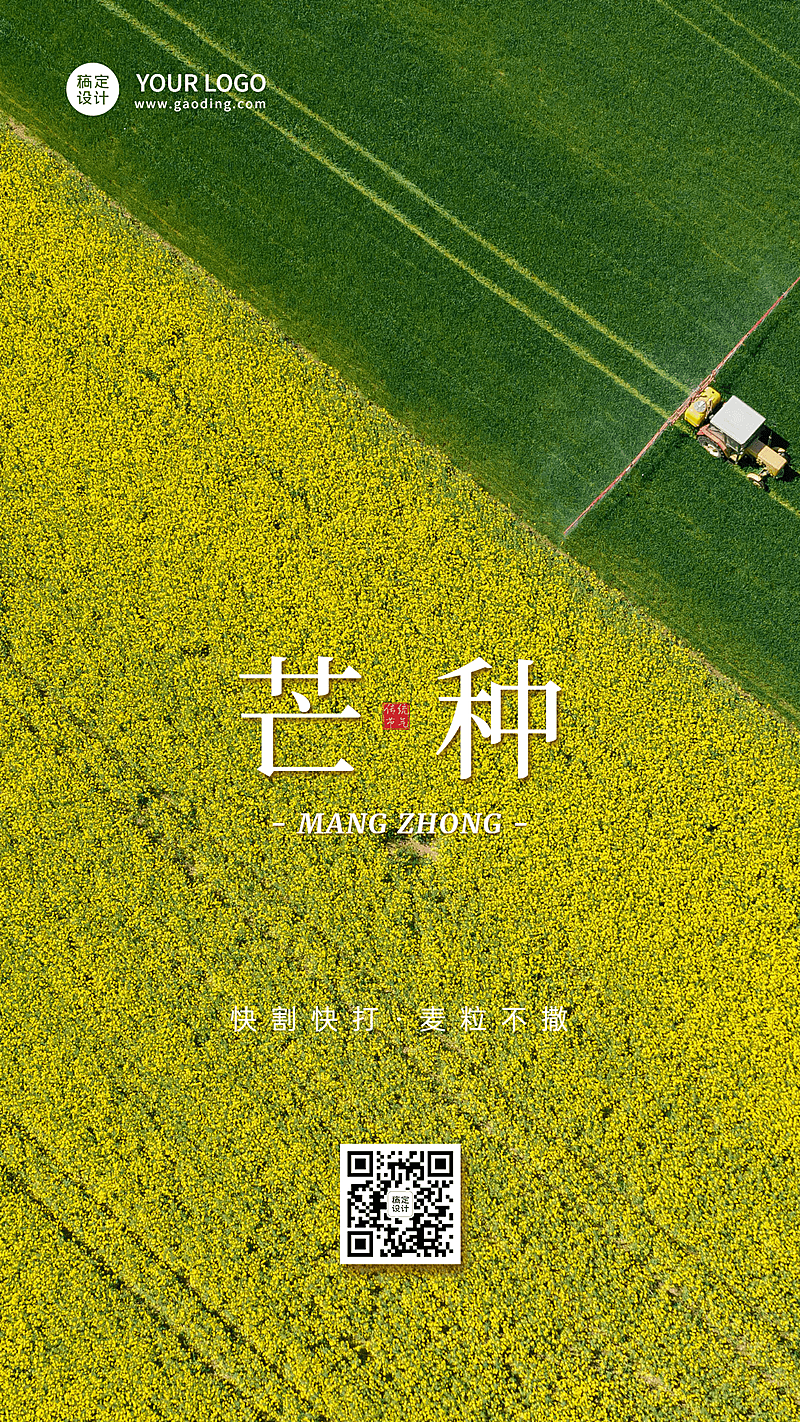 芒种节气祝福排版手机海报