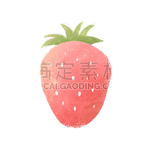 手绘-清新水果美食元素贴纸-草莓