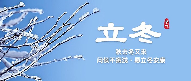 立冬节气实景排版霜落枝头公众号首图