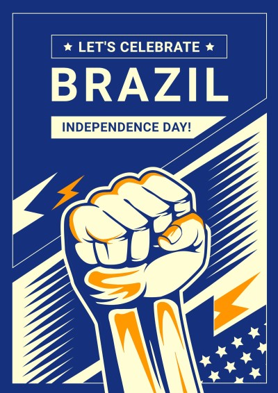 Comic Illustration Brazil Independence Day Sete de Setembro Celebration Poster
