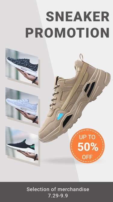 Dashed Line Circle Sports Running Shoes Fashion Sale Promo Ecommerce Story