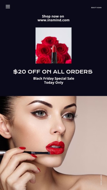 Black Friday Lipsticks Sale Ecommerce Story预览效果