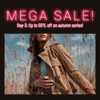 Red Glow Fonts Fashion Black Friday Women's Wear Discount Ecommerce Banner