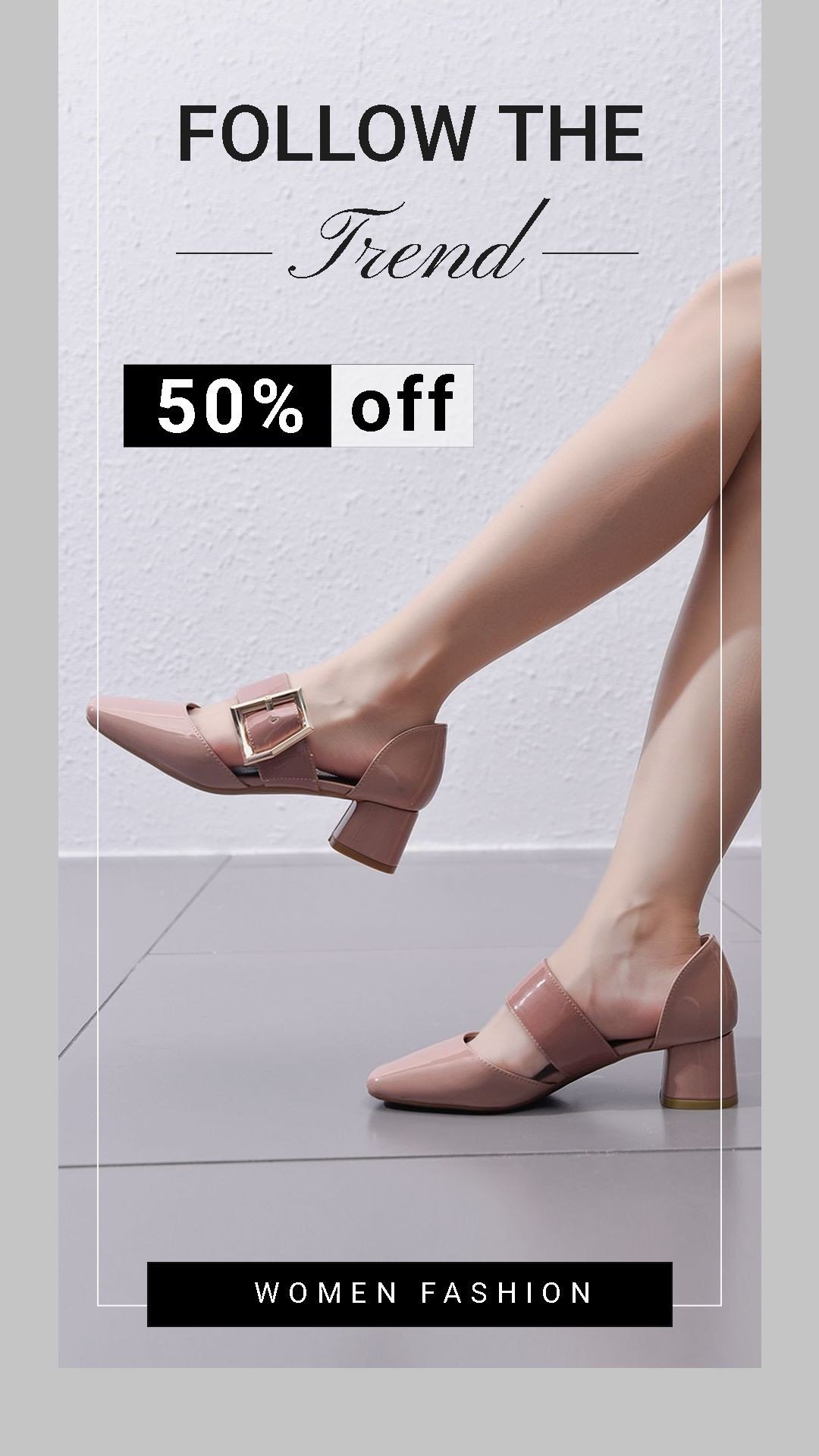 Skin Texture Background Women's Shoes Fashion Sale Promo Ecommerce Story