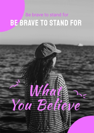 Girl Standing By the Sea Motivational Inspirational Quotes Poster