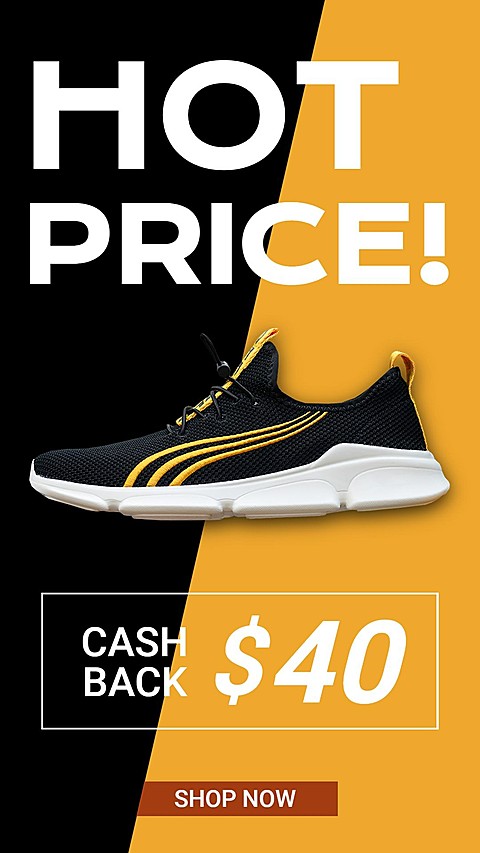 Rectangle Element Sports Running Shoes Fashion Sale Promo Ecommerce Story