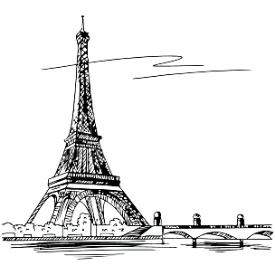 SVG-建筑元素素描贴纸-巴黎铁塔