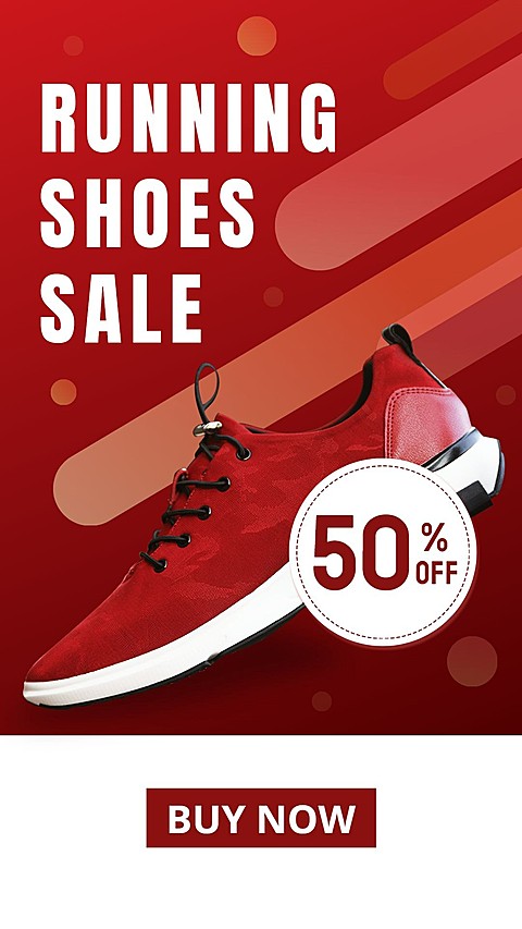 Running Shoes Sports Active Wear Fitness Product Sales Discount Promo Ecommerce Story