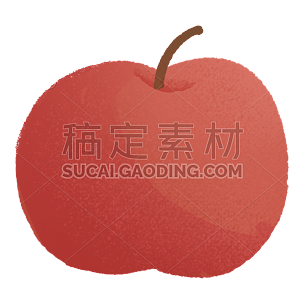 手绘-水果美食元素-苹果
