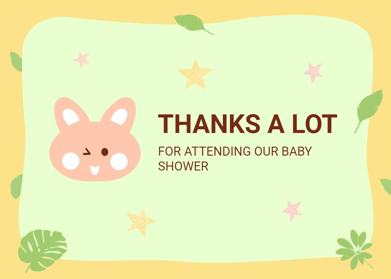 Cute Cartoon Rabbit Pattern Thank You Card
