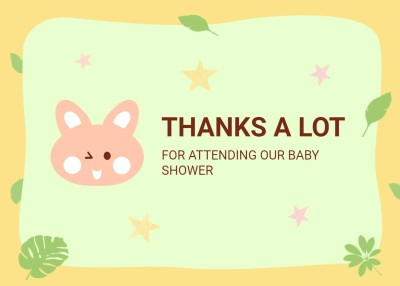 Cute Cartoon Rabbit Pattern Thank You Card