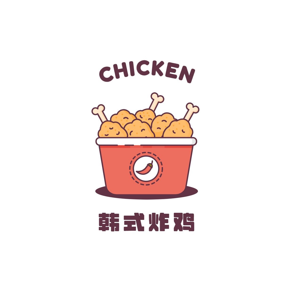 餐饮美食炸鸡店品牌宣传LOGO