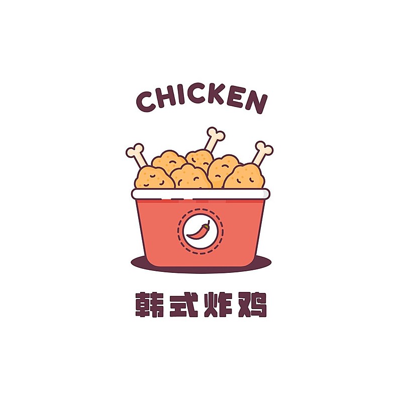 餐饮美食炸鸡店品牌宣传LOGO