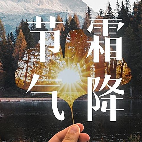 霜降节气祝福枫叶手势合成公众号次图