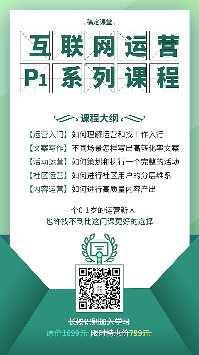 互联网P1系列课手机海报