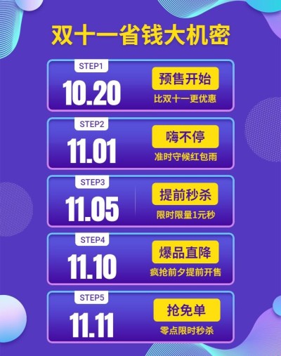 双十一省钱计划活动海报