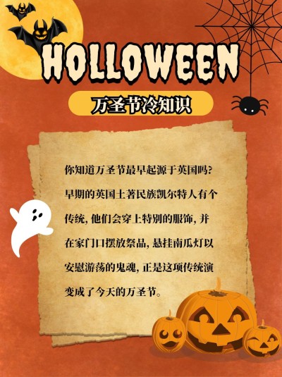 万圣节知识科普简约手绘小红书配图