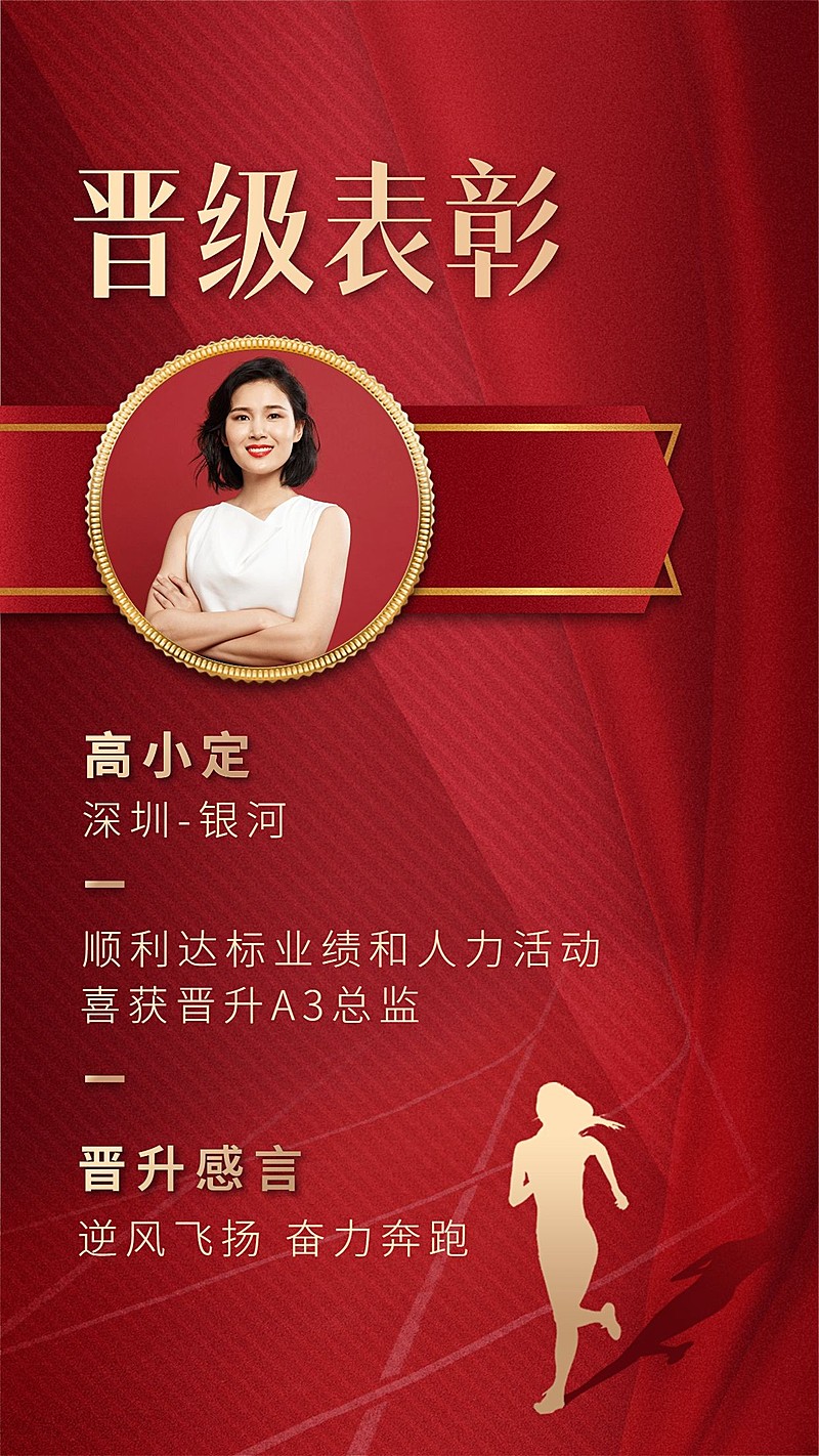 金融保险业绩达标晋级喜报表彰海报