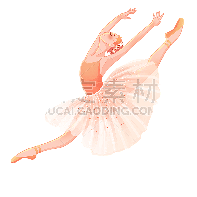 手绘-梦幻芭蕾舞元素人物贴纸8