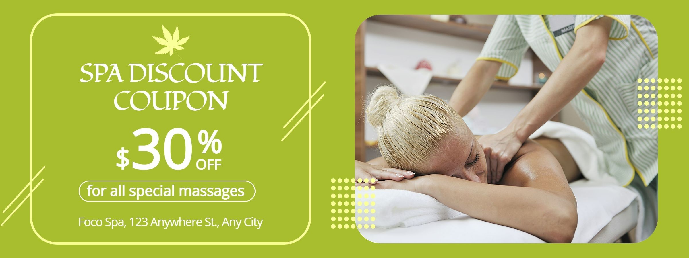 Simple Geometry Frame Massage Services Promo Discount Coupon
