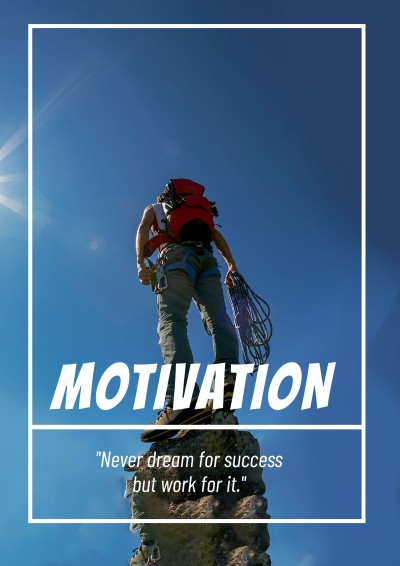 Man Standing On Top Of A Hill Motivational Inspirational Quotes Poster