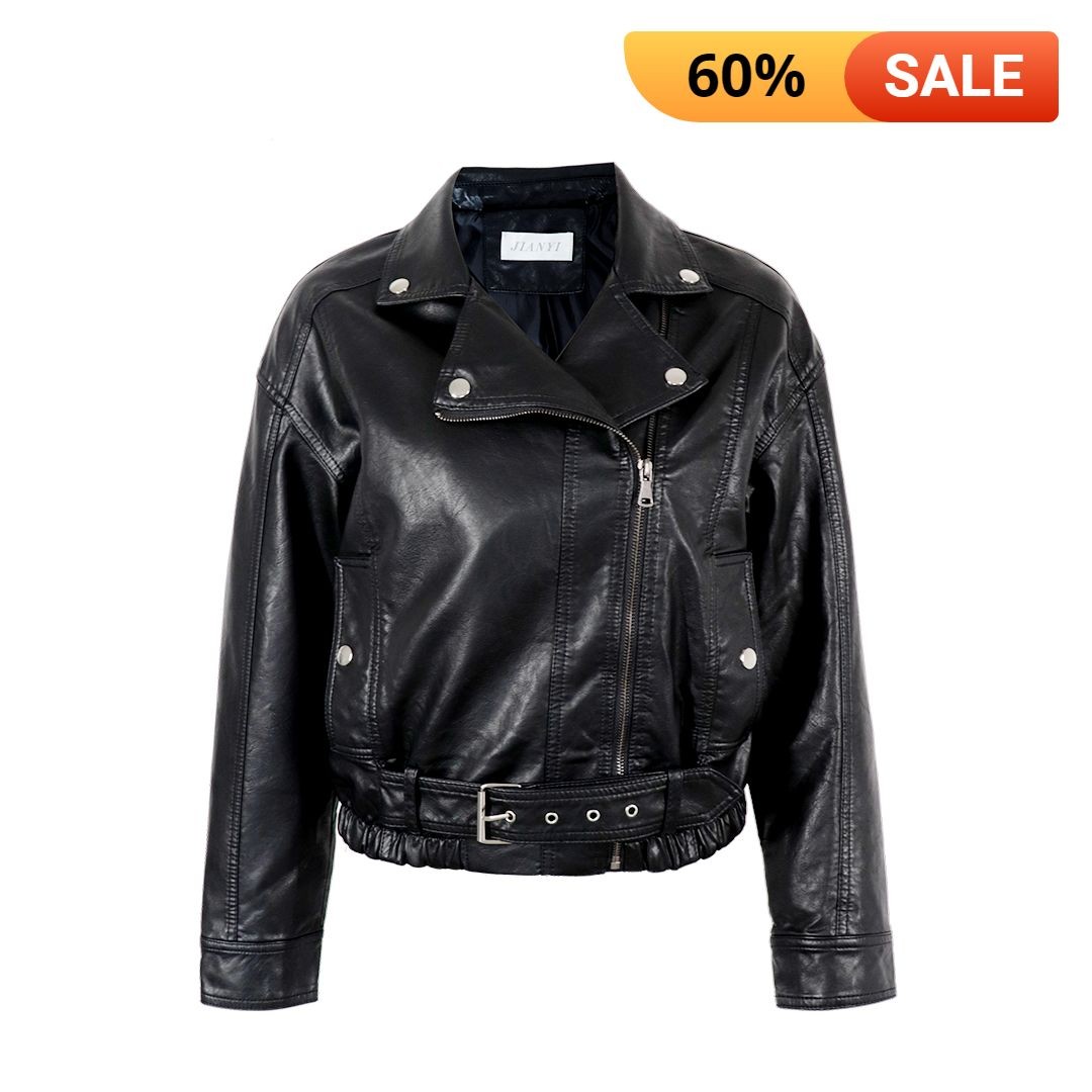 Leather Jacket Fashion Clothing Discount Sale Badge Label Ecommerce Product Image