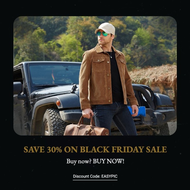 Black Friday Men's Wear Sale Ecommerce Product Image预览效果