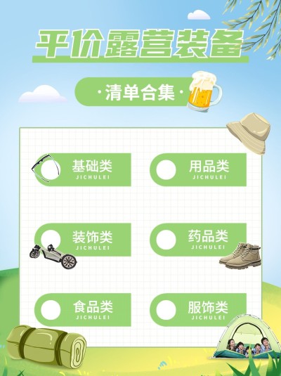 旅游露营装备清单好物推荐小红书配图