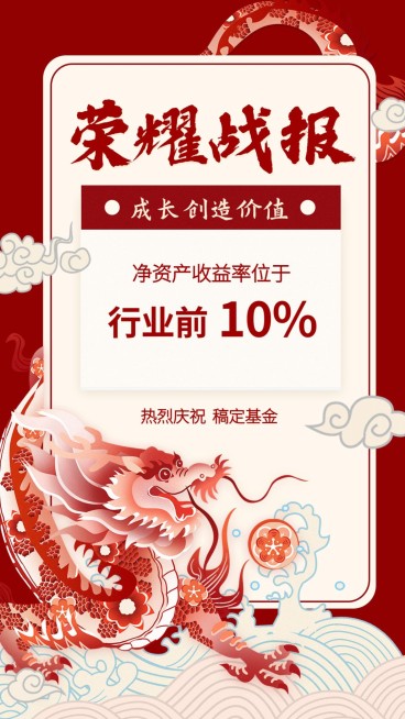 金融保险龙腾荣耀战报喜报表彰手绘海报预览效果