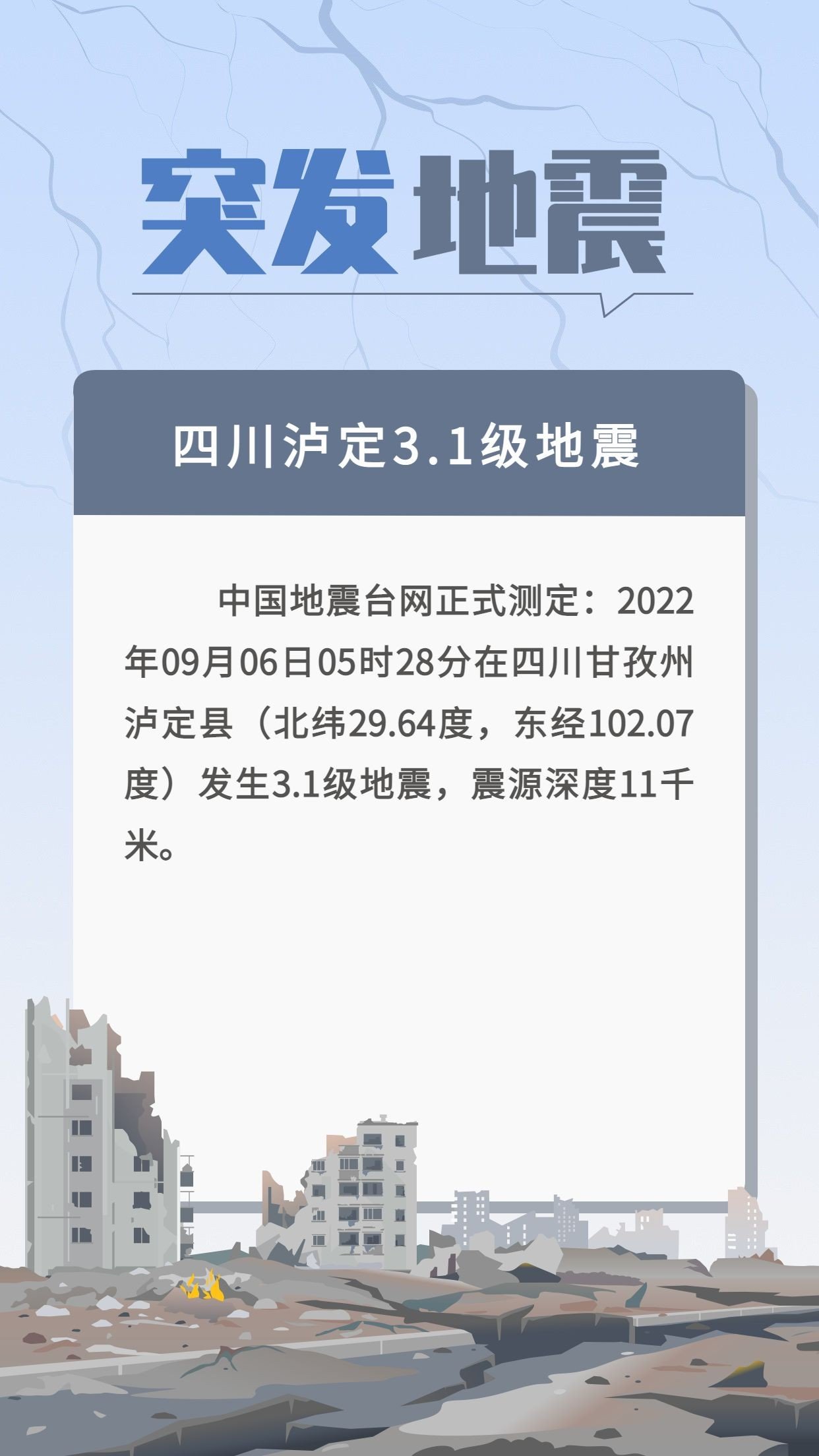 点击进入编辑 热点地震资讯手机海报预览效果