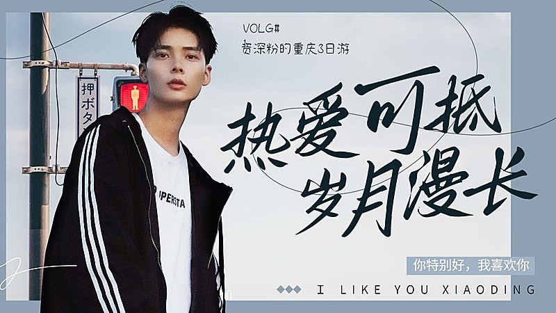 简约文艺清新饭圈横版视频封面明星应援