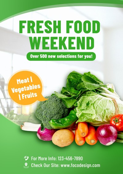 Fresh Vegetables Groceries Food Promo Advertising Poster