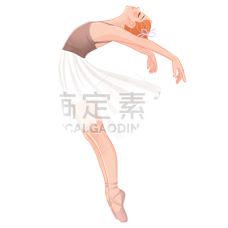 手绘-梦幻芭蕾舞元素人物贴纸3