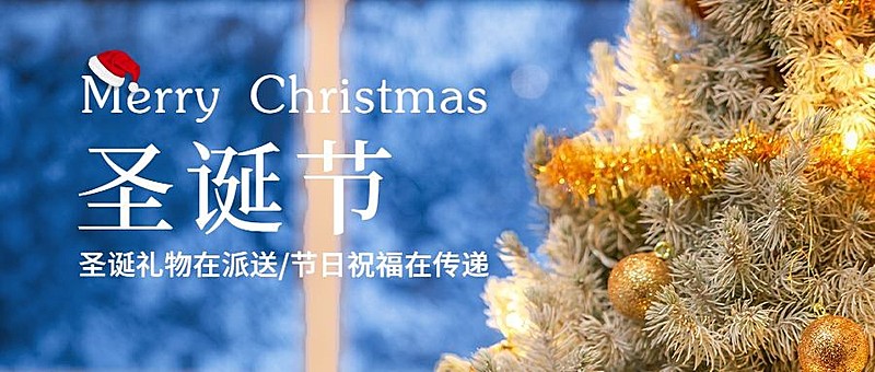 圣诞节祝福圣诞树实景公众号首图