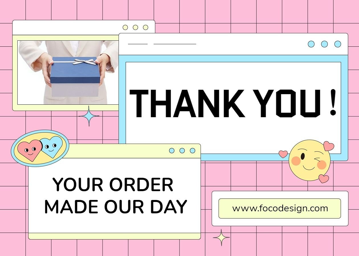 Cartoon Interface Simulation Emoji Illustration Thank You Card