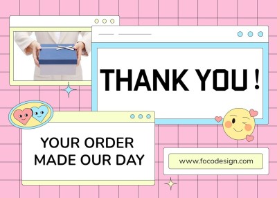 Cartoon Interface Simulation Emoji Illustration Thank You Card