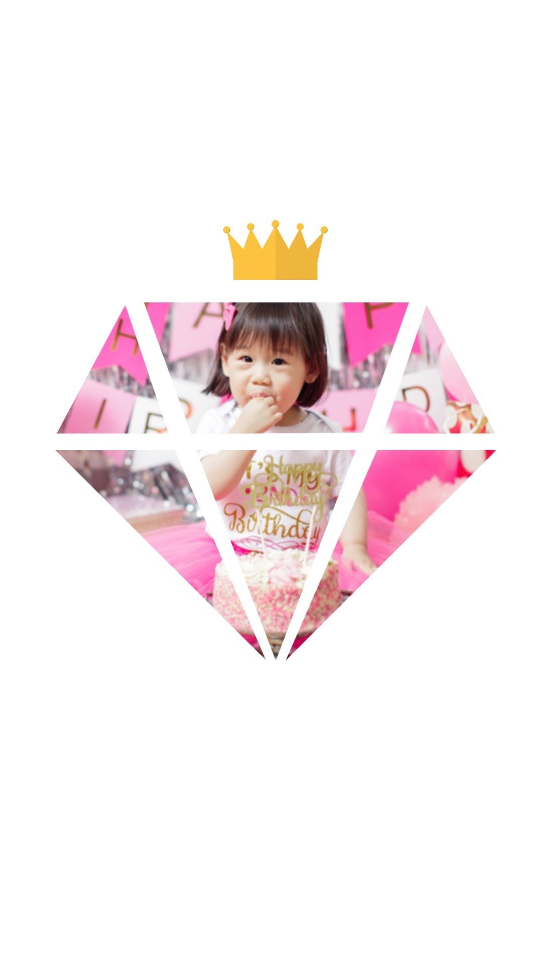 Diamond Shape Crown Blank Cutout Template Instagram Story Image
