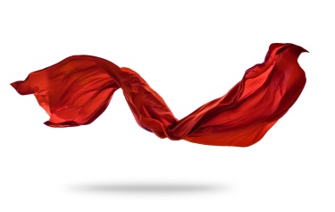 白色背景上光滑优雅的红色布料,Smooth elegant red cloth on white background