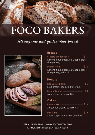 Simple Rectangle Frame Bread Display Bakery Shop Sale Menu