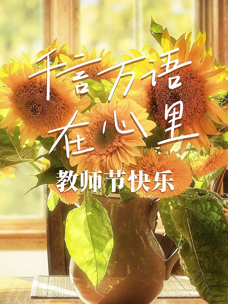 教师节祝福清新风晒照plog