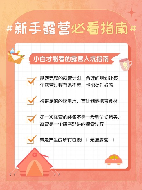 户外露营知识科普小红书配图预览效果