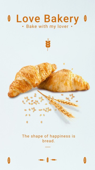 Simple Typesetting Food Bread Illustration Instagram Story