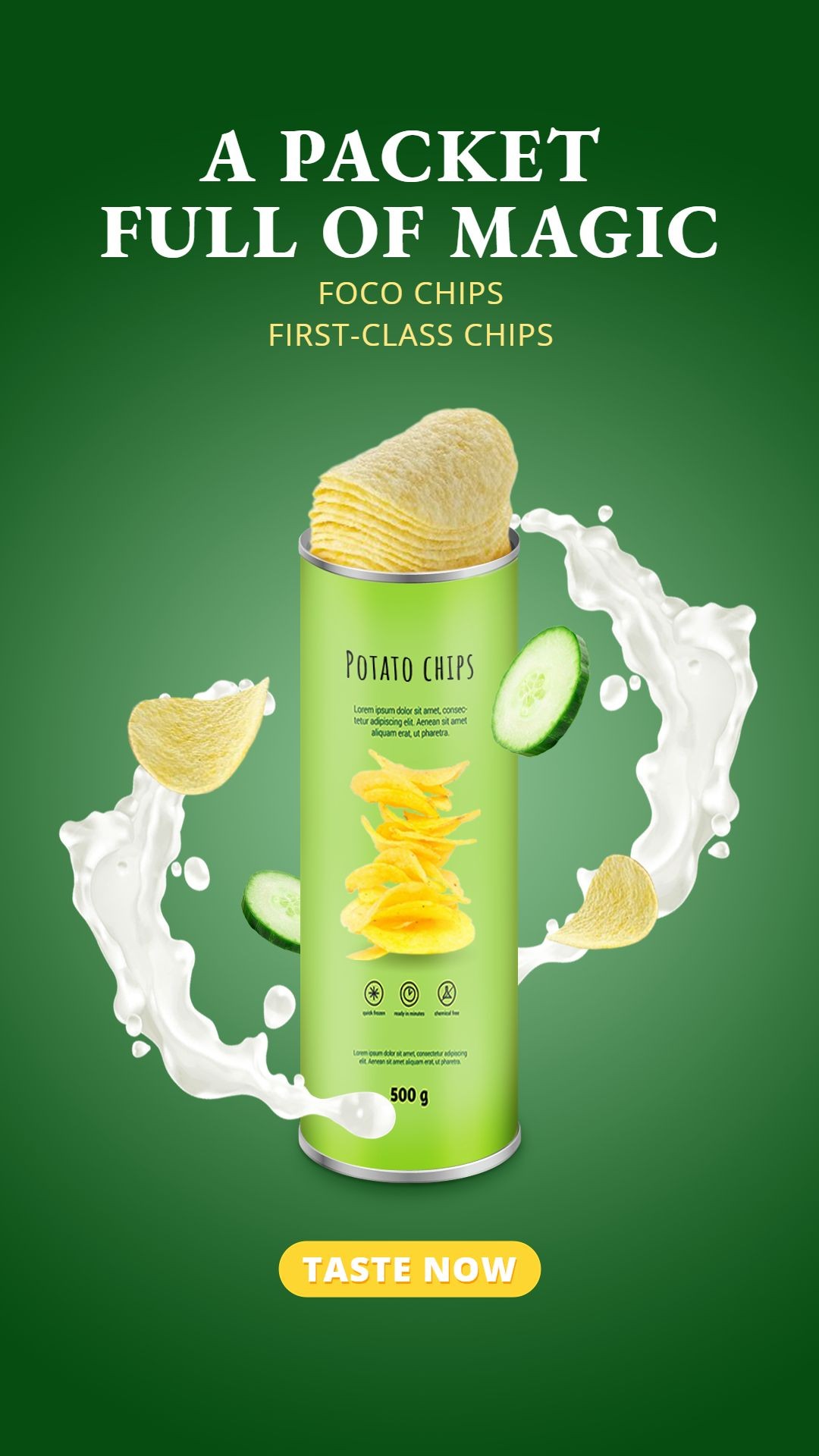 Potato Chips Consumer Packaged Fast Food Snacks Ecommerce Story预览效果