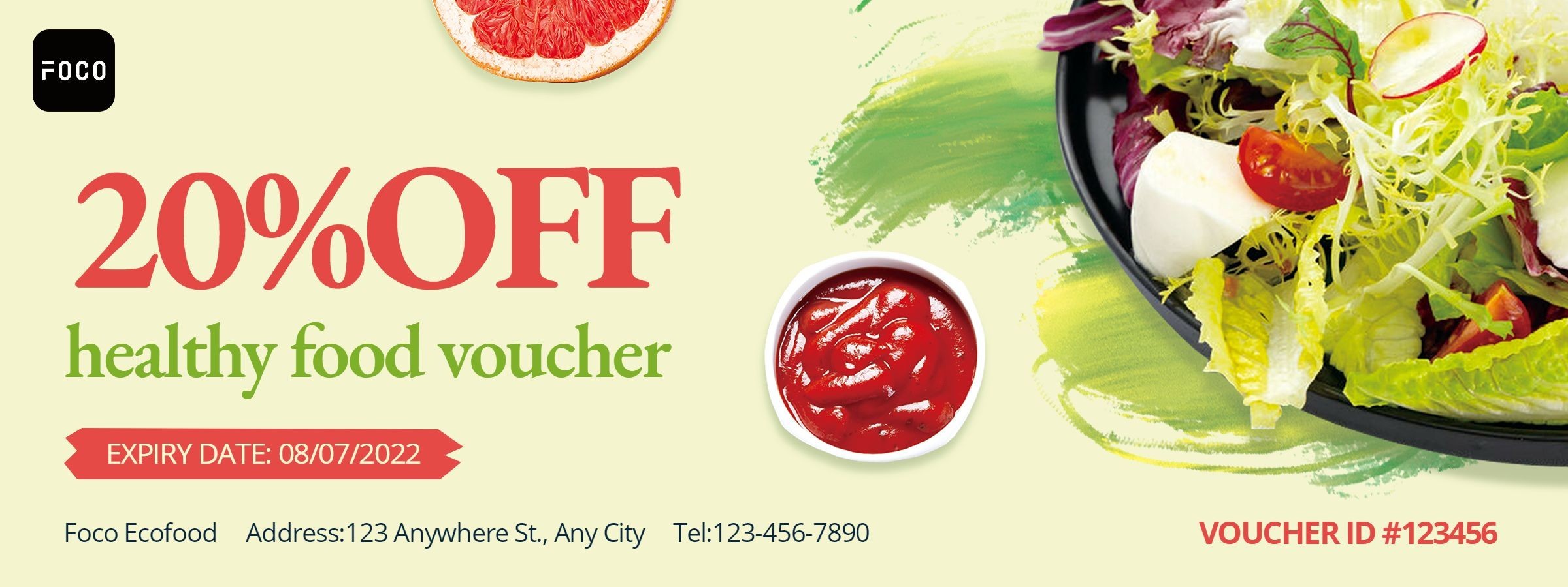 Healthy Salad Restaurant Food Voucher Discount Coupon