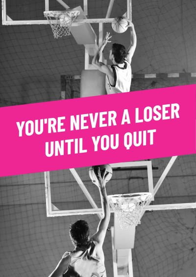 Sportsman Playing Basketball Fitness and Health Motivational Inspirational Quotes Poster