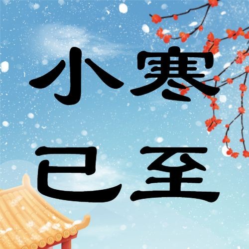 小寒节气祝福冬日飘雪插画公众号次图