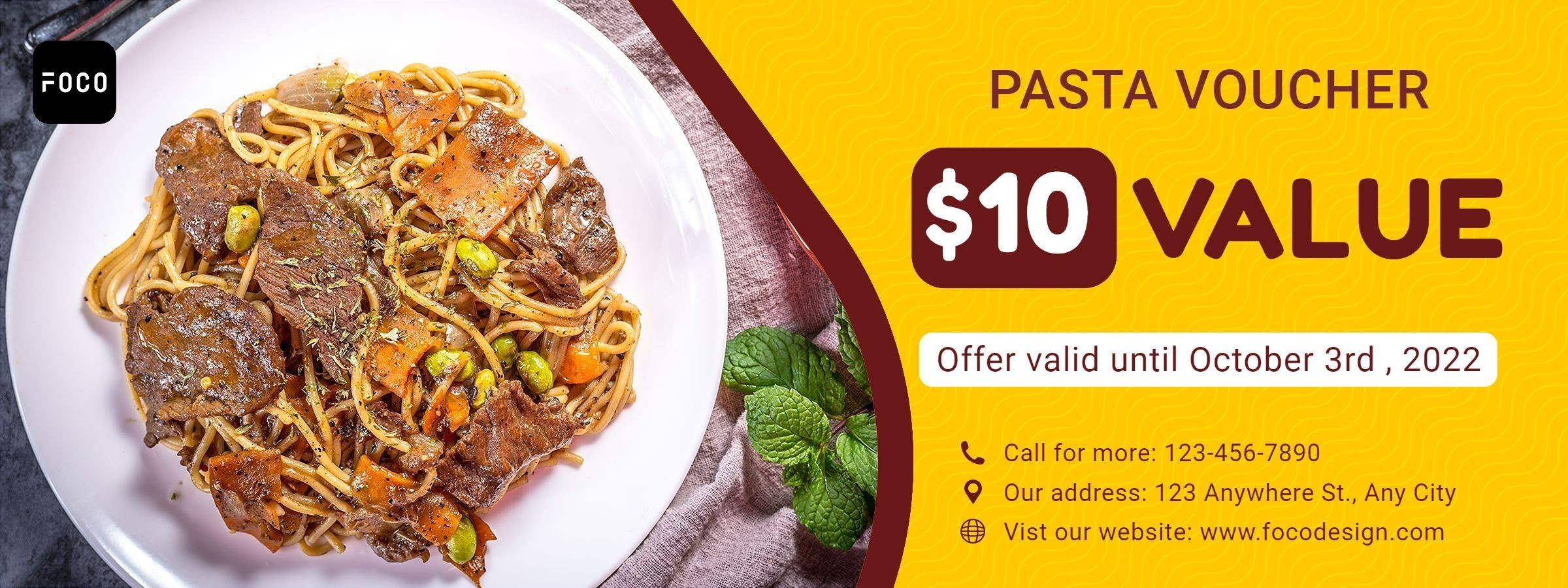 Simple Noodle Restaurant Food Voucher Discount Coupon