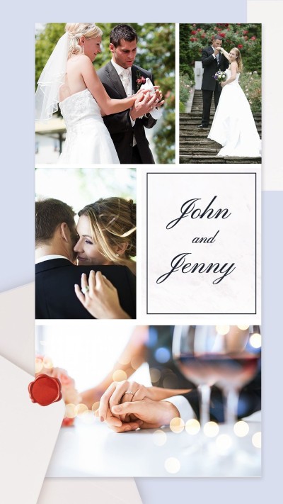 Simple Envelope Pattern Wedding Photos Instagram Story