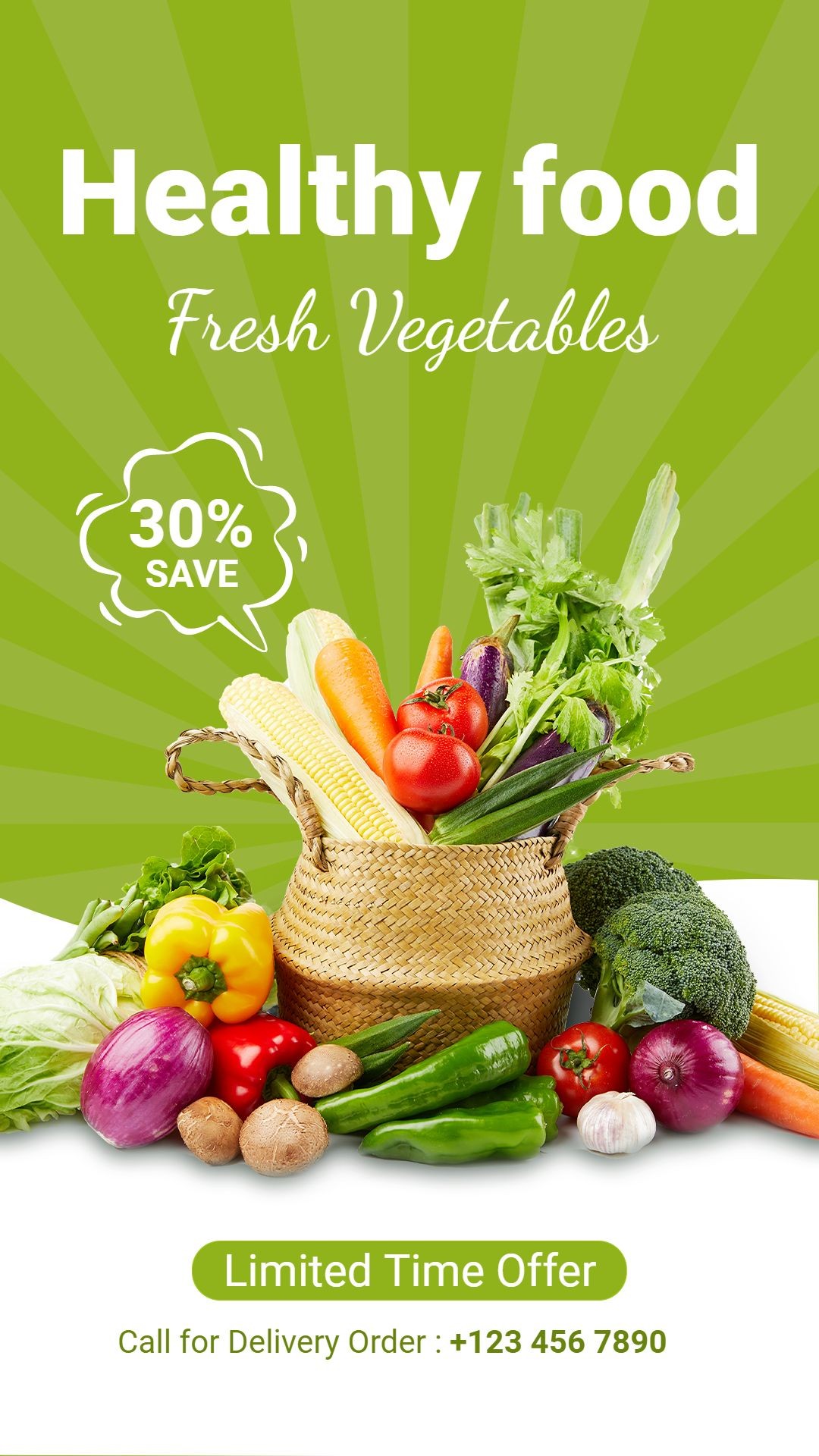 Healthy Groceries Food Fresh Vegetables Supplies Product Promo Sale Ecommerce Story预览效果